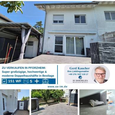 Doppelhaushälfte zum Kauf 599.000 € 5 Zimmer 151,6 m² 222 m² Grundstück frei ab sofort Nordstadt - Stadtviertel 087 Pforzheim 75177