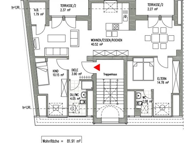 Wohnung zur Miete 1.139 € 3 Zimmer 81,9 m²<br/>Wohnfläche Dachgeschoss, 4.<br/>Geschoss Eutritzsch Leipzig 04129