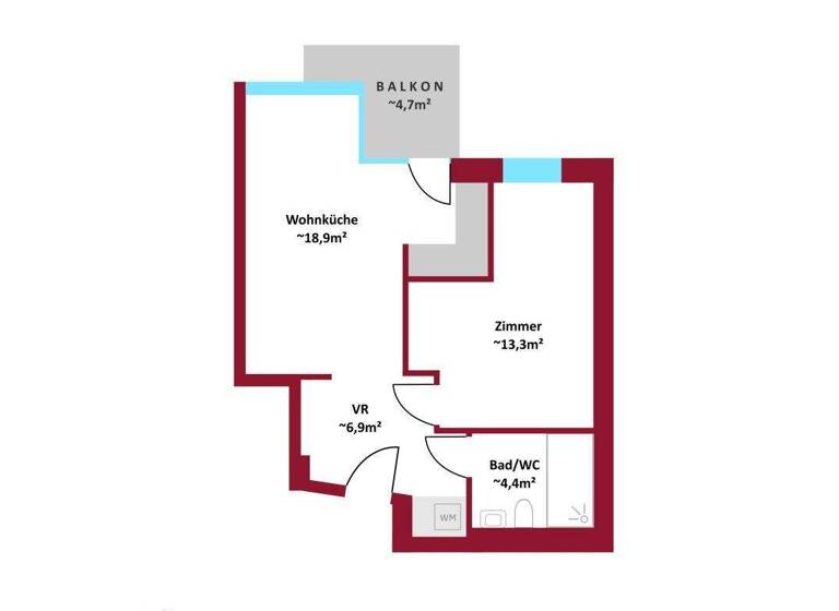Wohnung zur Miete - Erstbezug 895 € 2 Zimmer 43,3 m² frei ab 01.05.2026 Wien 1210