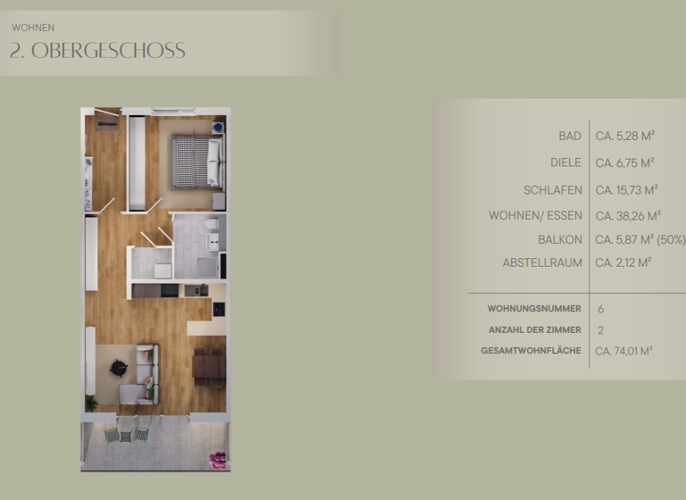 Wohnung zur Miete 888 € 2 Zimmer 74 m² 2. Geschoss frei ab 01.05.2026 Steppach 50 a Steppach Pommersfelden 96178