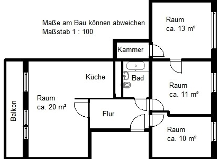 Wohnung zur Miete 531 € 4 Zimmer 70,8 m² 6. Geschoss Kirchnerstr. 15 Innenstadt Halle (Saale) 06112