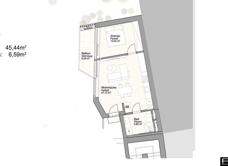 Wohnung zum Kauf 330.000 € 2 Zimmer 45,4 m² EG Waldegg Linz 4020