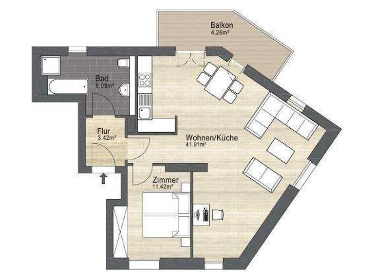 Wohnung zur Miete - Erstbezug 1.395 € 2 Zimmer 69,2 m² 2. Geschoss Speyerer Str. 26 Schöneberg Berlin 10779