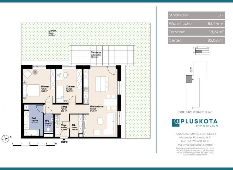 Wohnung zum Kauf 424.000 € 3 Zimmer 83,4 m² EG Wiener Neudorf 2351