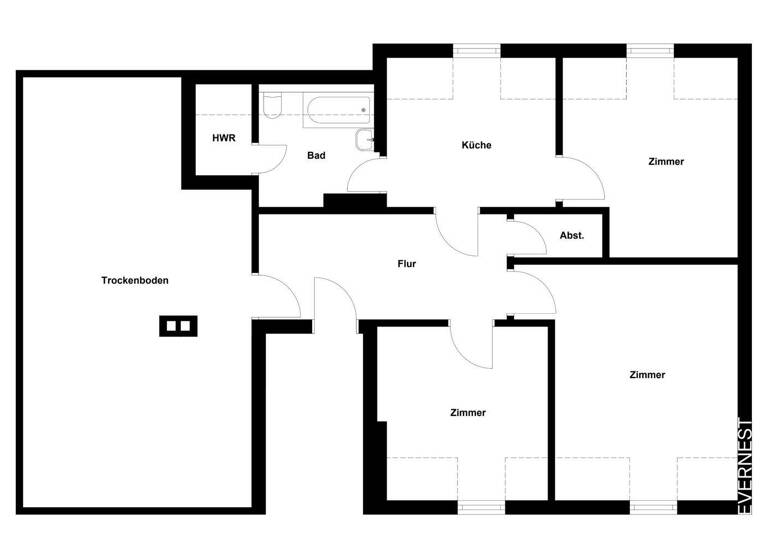 Wohnung zum Kauf 179.000 € 3 Zimmer 82,6 m² 4. Geschoss Huttrop Essen 45138