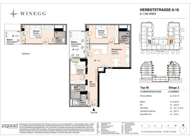 Wohnung zum Kauf 423.800 € 3 Zimmer 62 m² frei ab 01.09.2028 Wien 1160
