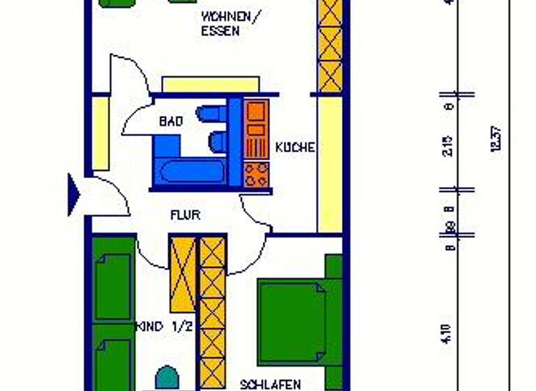 Wohnung zur Miete 369 € 3 Zimmer 69,7 m² 5. Geschoss Ulrich-Rülein-Straße 2 Marienberg 09496