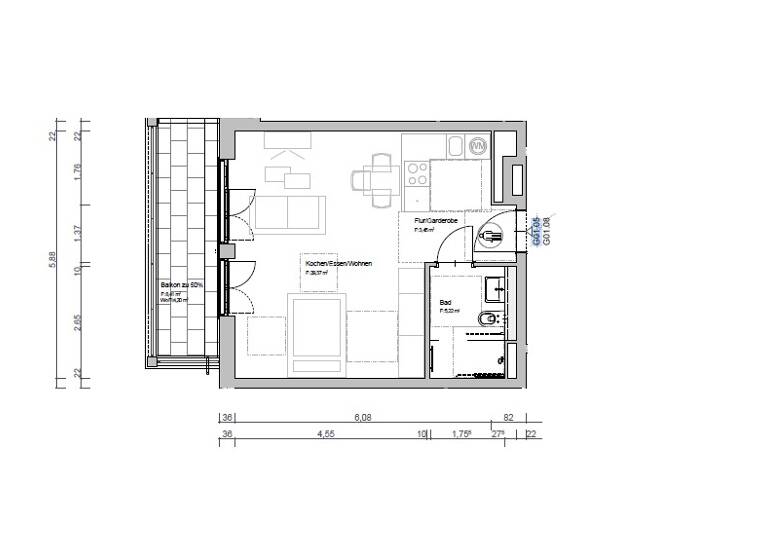 Studio zur Miete 628 € 1 Zimmer 41,9 m² 1. Geschoss frei ab 01.05.2026 Gertraud-Kaltenecker-Straße 21 Westenviertel Regensburg 93049