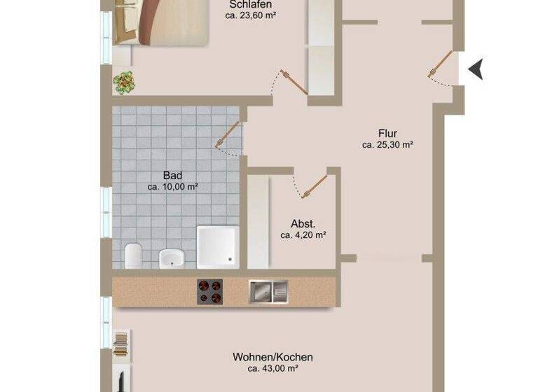 Wohnung zur Miete 1.205 € 2,5 Zimmer 102 m² Neu Pouch 2 Pouch Muldestausee 06774