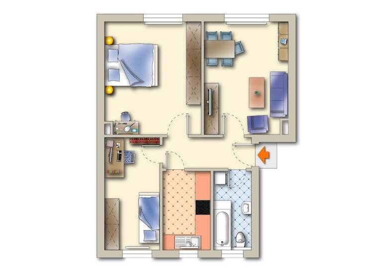 Wohnung zur Miete 355 € 3 Zimmer 61,3 m² EG frei ab 15.05.2026 Schulstraße 5 Stadtilm 99326