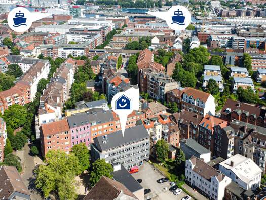 Praxis zur Miete 3.400 € 9 Zimmer 245 m² Bürofläche Exerzierplatz Kiel 24103