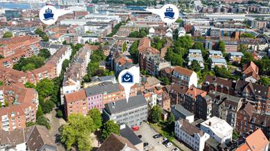 Praxis zur Miete 3.400 € 9 Zimmer 245 m² Bürofläche Exerzierplatz Kiel 24103