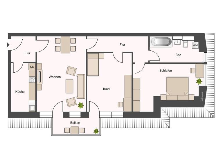 Wohnung zum Kauf 265.000 € 3 Zimmer 73 m² 3. Geschoss Striesen-West Dresden 01309