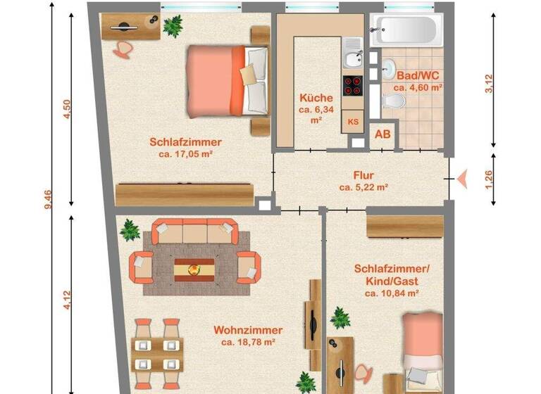 Wohnung zum Kauf 198.000 € 3 Zimmer 66,5 m² Hersbruck 91217