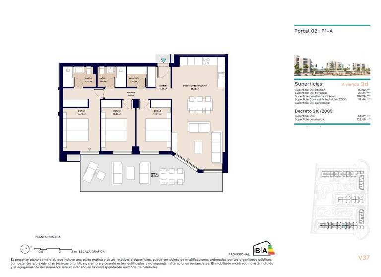 Studio zum Kauf provisionsfrei 391.000 € 4 Zimmer 105 m² Avenida del Mar Almerimar 04711