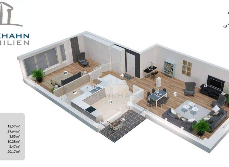 Wohnung zum Kauf 288.576 € 2 Zimmer 80,2 m² 2. Geschoss Kröpeliner Tor-Vorstadt Rostock 18057