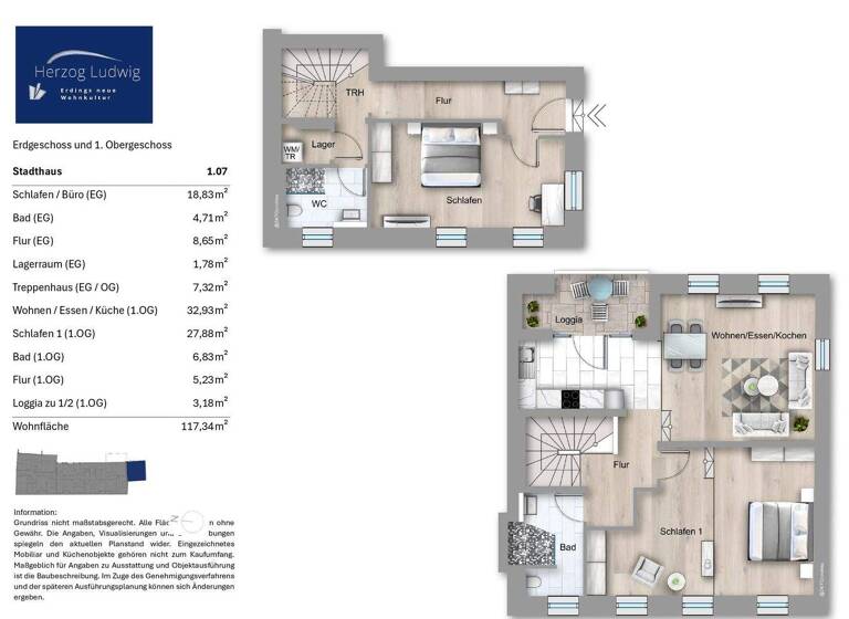 Stadthaus zum Kauf provisionsfrei 929.900 € 3,5 Zimmer 117,4 m² 30 m² Grundstück Haager Straße 11 Altenerding Erding 85435