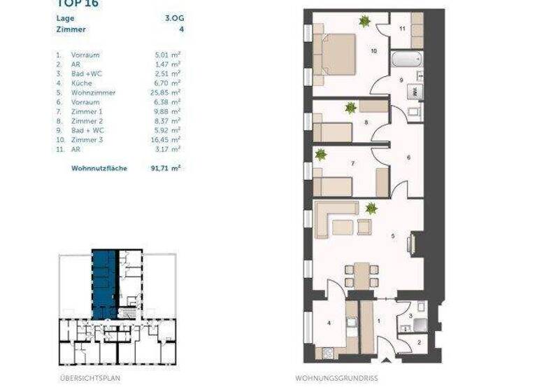 Wohnung zum Kauf provisionsfrei 447.000 € 4 Zimmer 92,9 m² 2. Geschoss Wien 1120