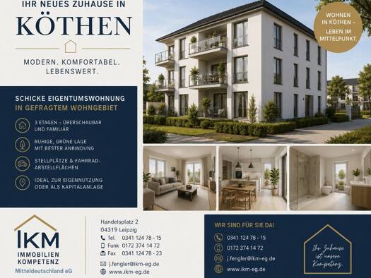 Wohnung zum Kauf 78.500 € 2 Zimmer 51,7 m² 3. Geschoss Köthen Köthen (Anhalt) 06366