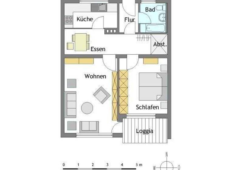 Wohnung zur Miete 466 € 2 Zimmer 55,5 m² 2. Geschoss frei ab 01.04.2026 August-Schmidt-Str. 7 Mitte-Ost Mülheim/Ruhr 45470