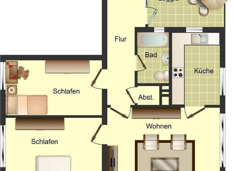 Wohnung zur Miete 649 € 3 Zimmer 62,5 m² 2. Geschoss frei ab 05.03.2026 Im Schlenk 121 Wanheimerort Duisburg 47055
