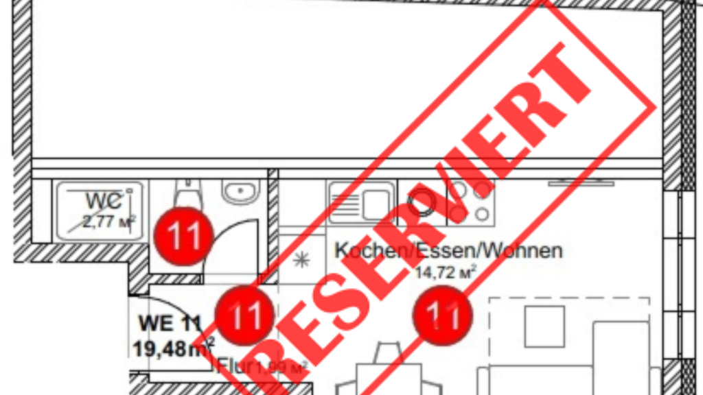 Studio zum Kauf provisionsfrei 104.000 € 1 Zimmer 24,5 m² 2. Geschoss frei ab 01.12.2026 Pfullendorf 88630