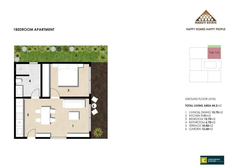 Wohnung zum Kauf - Erstbezug 83.444 € 2 Zimmer 44,2 m² EG Paje 73204