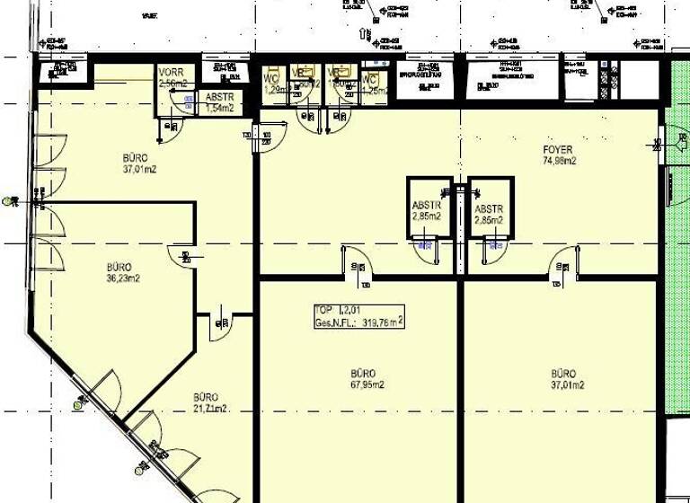 Büro zur Miete 6 € teilbar ab 319,8 m² Wien 1220