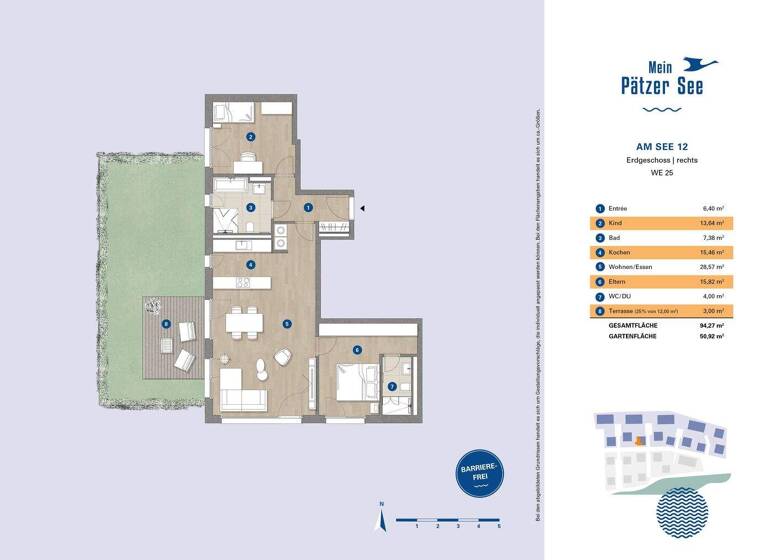 Terrassenwohnung zur Miete 1.390 € 3 Zimmer 94,3 m² frei ab 01.07.2026 Am See 12 Bestensee 15741