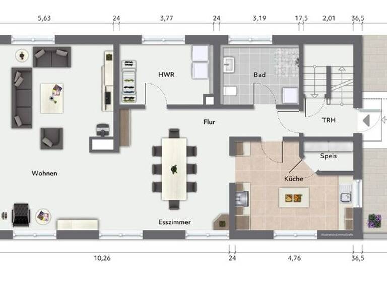 Wohnung zur Miete - Erstbezug 2.400 € 6 Zimmer 225 m² frei ab sofort Berg Metten 94526