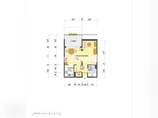 Wohnung zur Miete nur mit Wohnberechtigungsschein Tauschwohnung 430 € 1,5 Zimmer 42 m² 4. Geschoss Gievenbeck West 48161