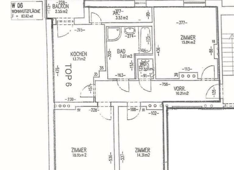 Wohnung zur Miete 700 € 4 Zimmer 83,6 m² 2. Geschoss Eggenberg Graz 8020