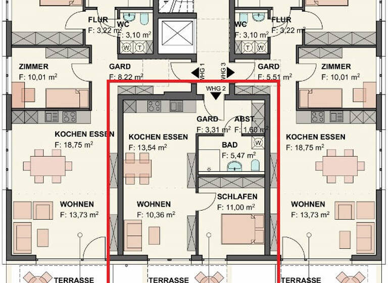 Wohnung zum Kauf 242.300 € 2,5 Zimmer 50,7 m²<br/>Wohnfläche Wurmlingen 78573