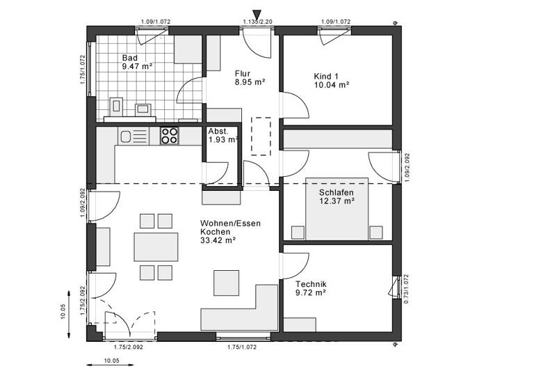 Bungalow zum Kauf provisionsfrei 275.859 € 3 Zimmer 86 m² 554 m² Grundstück Bad Hersfeld 36251