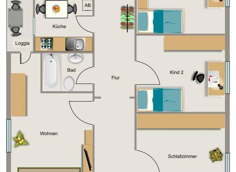 Wohnung zur Miete 655 € 4,5 Zimmer 85,6 m² EG frei ab 16.03.2026 Hertzstraße 1 Niersenbruch Kamp-Lintfort 47475