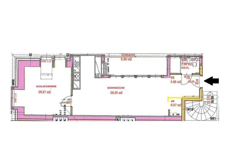 Wohnung zur Miete 1.012 € 2 Zimmer 60,9 m² Wien 1140