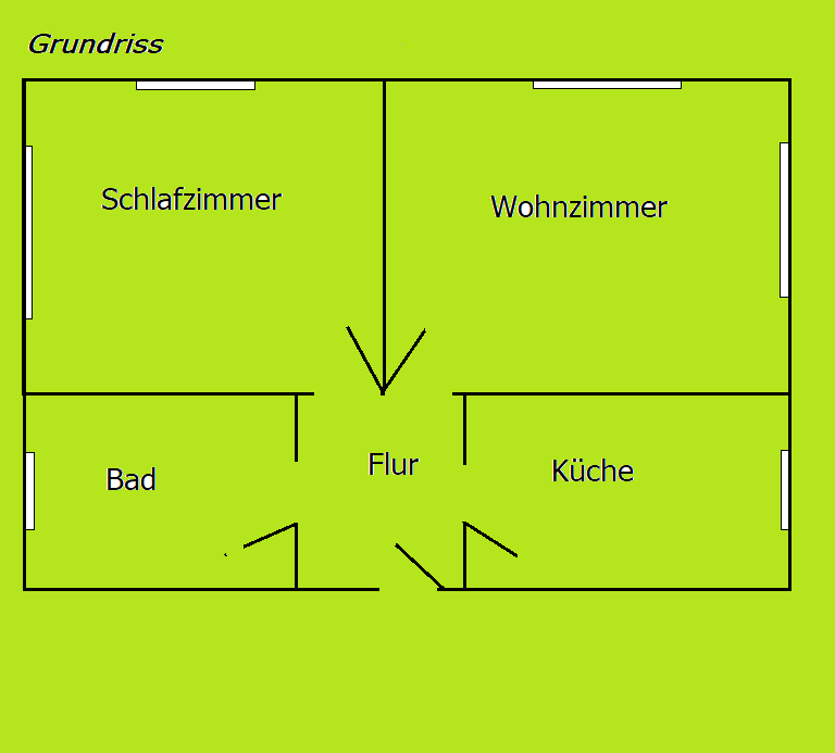 Wohnung zur Miete 412 € 2 Zimmer 51,5 m²<br/>Wohnfläche EG<br/>Geschoss Kohlhaasstraße 21 Bad Düben Bad Düben 04849