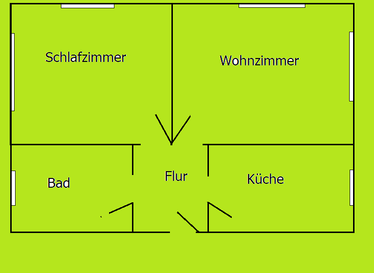 Wohnung zur Miete 412 € 2 Zimmer 51,5 m²<br/>Wohnfläche EG<br/>Geschoss Kohlhaasstraße 21 Bad Düben Bad Düben 04849