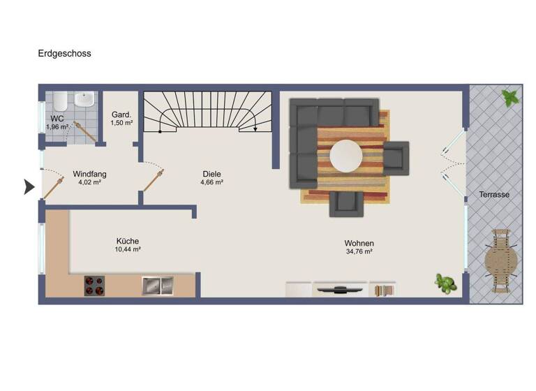 Reihenmittelhaus zum Kauf 440.000 € 4 Zimmer 106,8 m² 257 m² Grundstück frei ab 01.06.2026 Seeheim Seeheim-Jugenheim 64342