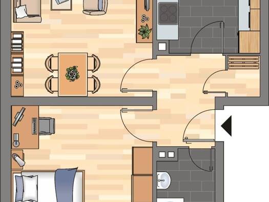 Wohnung zur Miete 519 € 2 Zimmer 50,4 m² EG frei ab 15.09.2026 Dr.Hans-Böckler-Straße 18 Grünstadt Grünstadt 67269