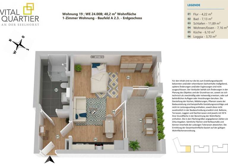 Studio zum Kauf provisionsfrei 199.900 € 1 Zimmer 40,2 m² Bemerode Hannover 30539