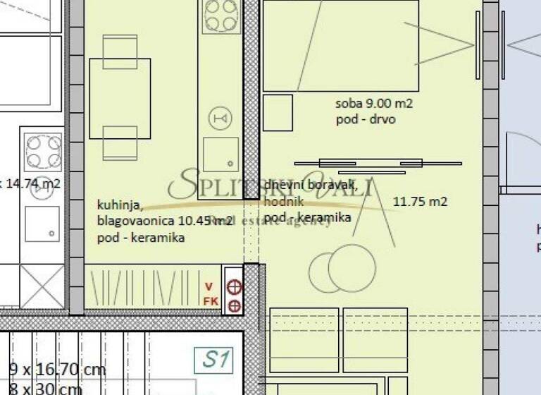 Studio zum Kauf 197.500 € 1 Zimmer 42 m² Split