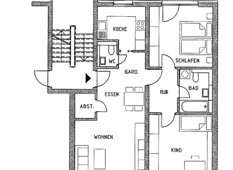 Wohnung zur Miete 1.190 € 3 Zimmer 79,1 m² 1. Geschoss frei ab sofort Veitshöchheim 97209