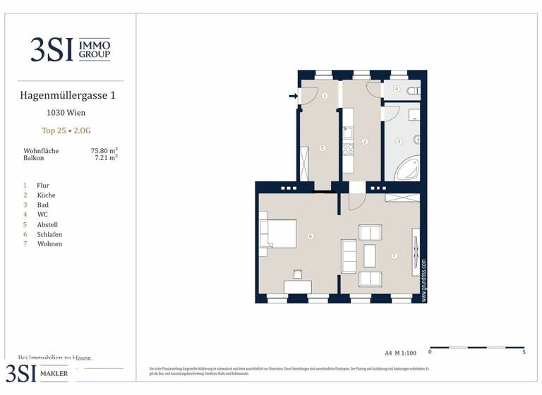 Wohnung zum Kauf 499.000 € 2 Zimmer 75,8 m² 2. Geschoss Hagenmüllergasse 1 Wien 1030