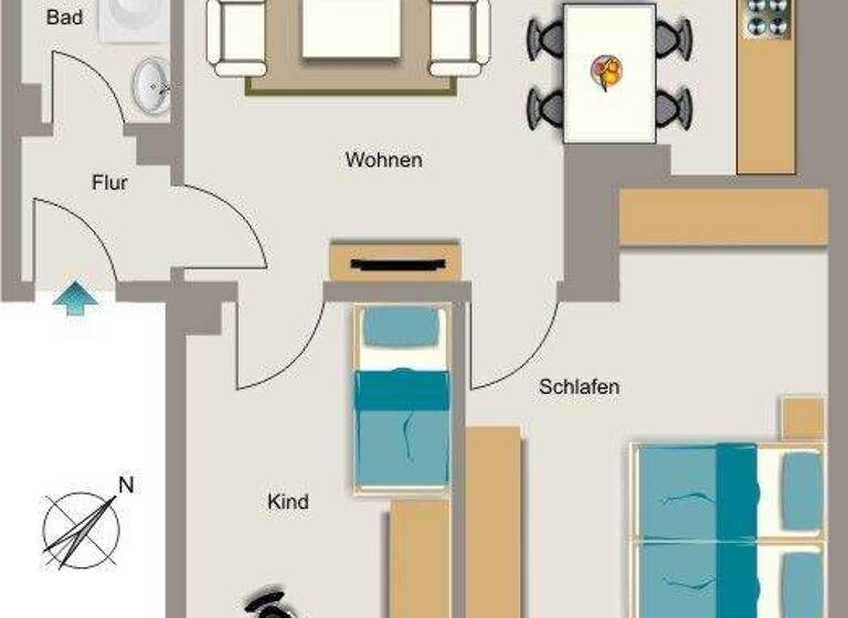 Wohnung zur Miete 438 € 3,5 Zimmer 52,8 m² EG Bergendahlstraße 43 Boy Bottrop 46240
