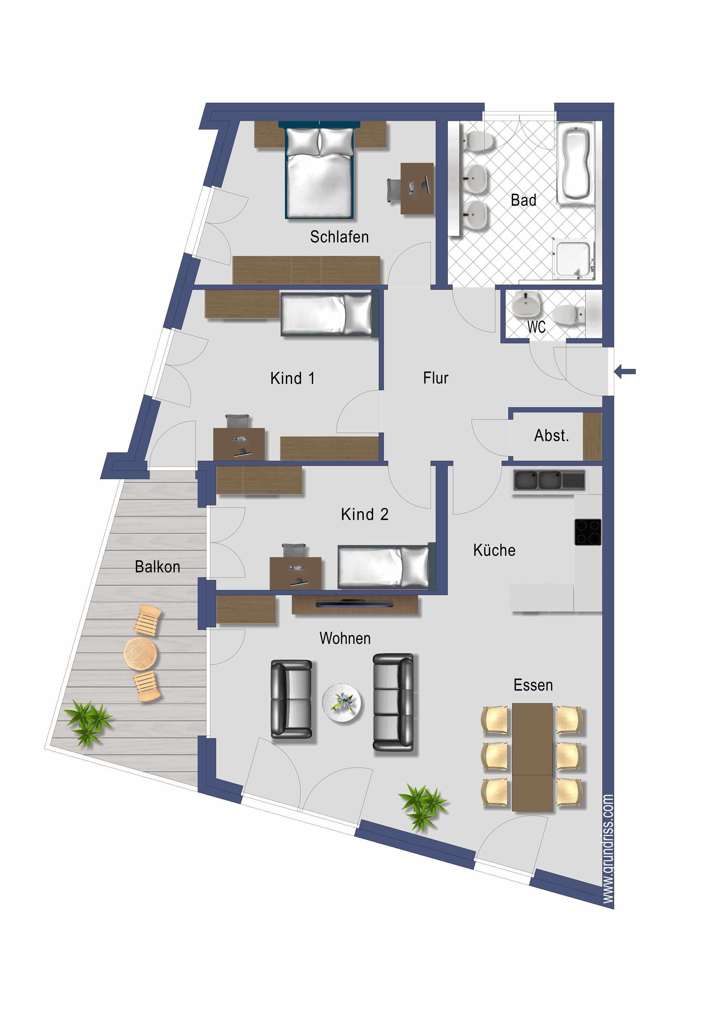 Wohnung zur Miete 1.200 € 4 Zimmer 123,3 m²<br/>Wohnfläche 3.<br/>Geschoss 01.03.2025<br/>Verfügbarkeit Öhringen Öhringen 74613