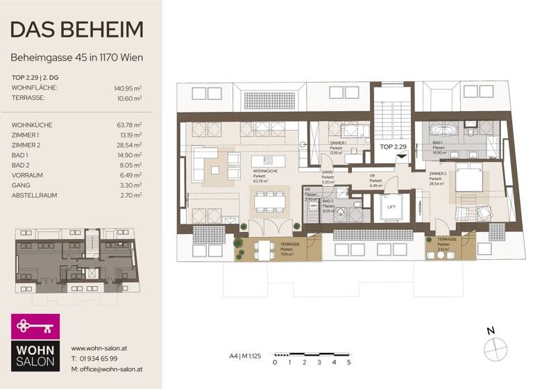 Wohnung zum Kauf - Erstbezug 1.749.000 € 3 Zimmer 141 m² 5. Geschoss Wien 1170