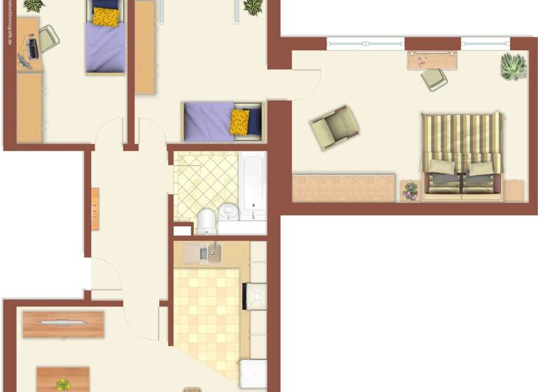 Wohnung zur Miete 415 € 4 Zimmer 81 m²<br/>Wohnfläche 3.<br/>Geschoss Prof.-Wagenfeld-Ring 24 Weißwasser/O.L. 02943