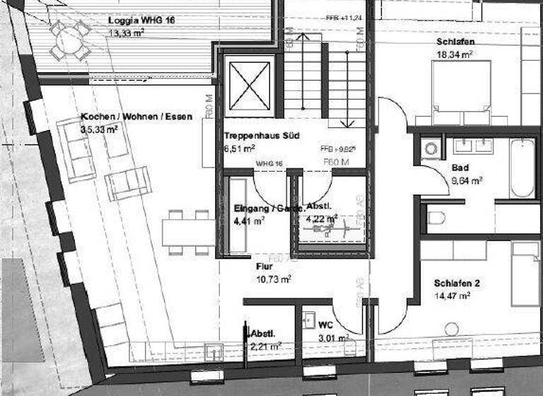 Penthouse zur Miete 1.681 € 3 Zimmer 108,7 m² 4. Geschoss Singen 78224