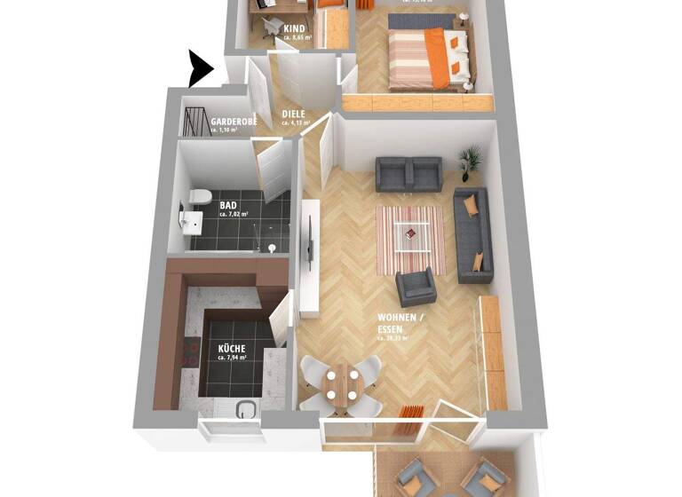 Wohnung zum Kauf 179.000 € 3 Zimmer 75 m² 1. Geschoss Borgholzhausen 33829